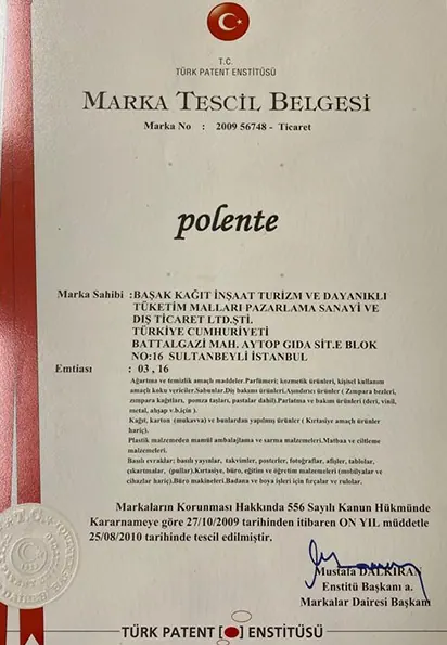Başak Kağıt certificate